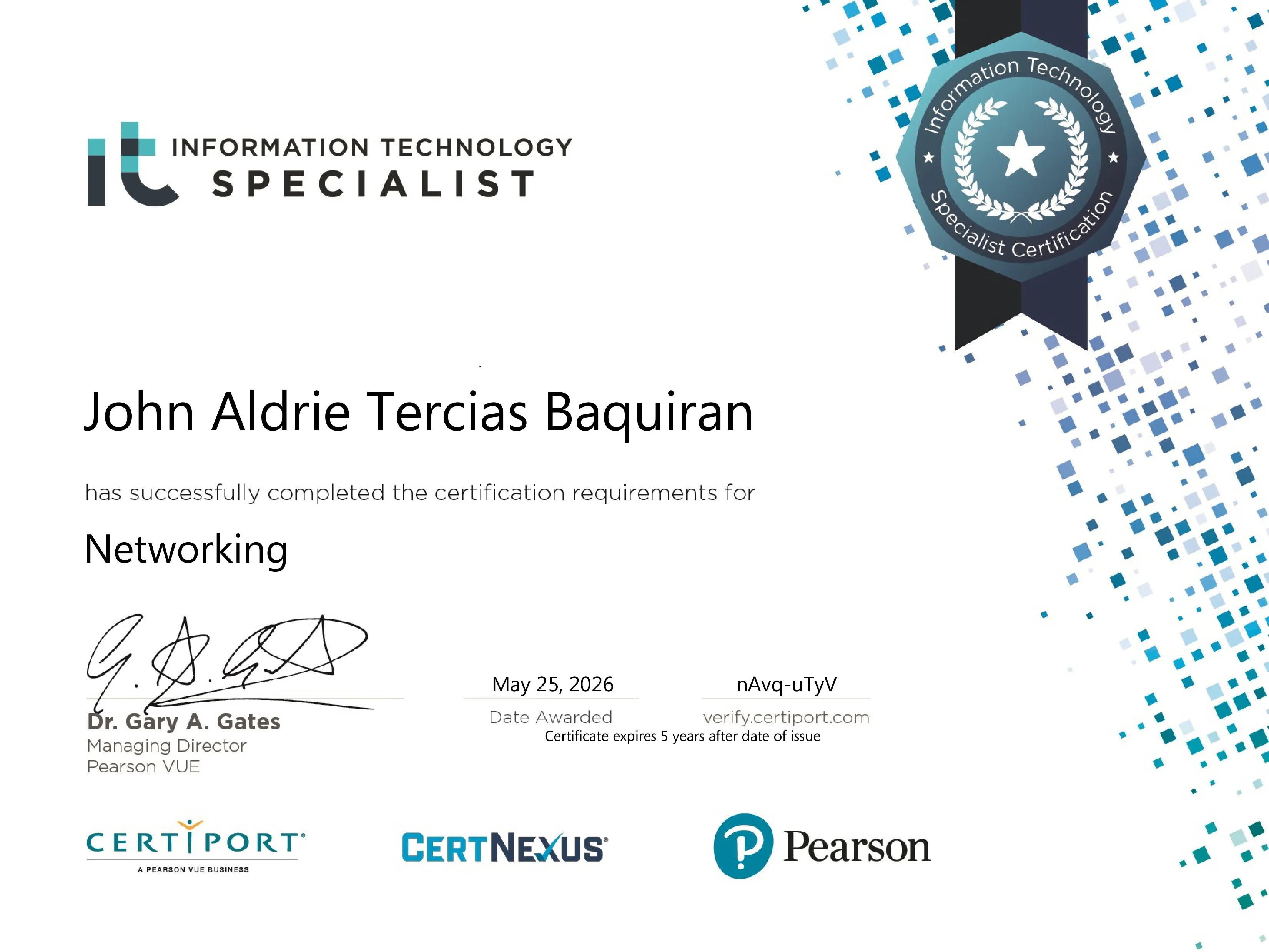 Networking Specialist Certificate