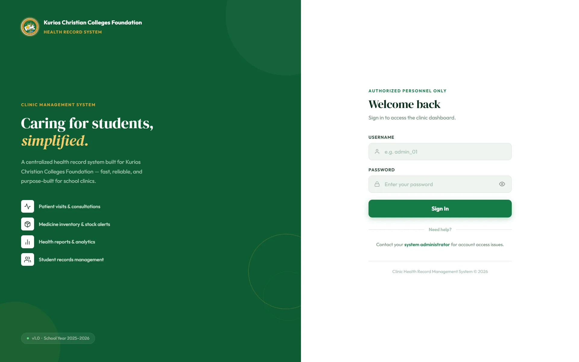 School Clinic System